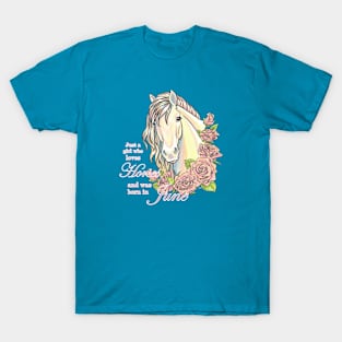 Girl Who Loves Horses Born in June T-Shirt